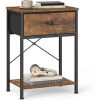 SONGMICS Nachtschrank Beistelltisch mit Schublade, Nachtschrank, für Schlafzimmer,Wohnzimmer mit einer Ablage unten, Nachtkommode, 30 x 39,6 x 60,4 cm