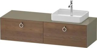 Duravit White Tulip Konsolenwaschtischunterbau wandhängend Amerikanischer Nussbaum & Stein Grau Matt WT4890R77H20000