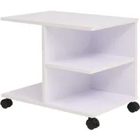 vidaXL Bücherregal Beistelltisch mit Rollen 50×35×42 cm Weiß, 1-tlg.