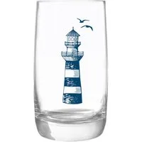 Bow & Hummingbird Longdrinkglas Kristallglas "Leuchtturm" made in EU, Kristallglas