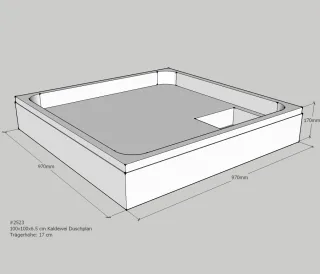 Neuesbad Wannenträger für Kaldewei Duschplan 100x100x6,5 SD21028