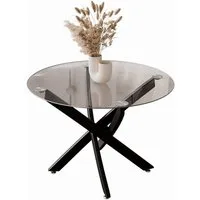 Lookway Couchtisch BEIRA mit Glasplatte (1 Tisch), Durchmesser: ⌀60 cm