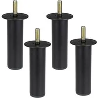 Prima-Online Möbelfuß Möbelfuß höhenverstellbar Schwarz 120–180 mm mit M10 Gewinde, (4-St)