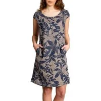 Caspar Sommerkleid SKL026 knielanges elegantes Damen Sommer Leinenkleid Luftig leicht, figurumspielende Form, mit seitlichem Jersey-Einsatz