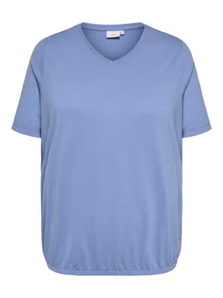 ONLY CARMAKOMA - CARCORAL S/S V-NECK TEE JRS Cornflower Blue - Gr. - 48
