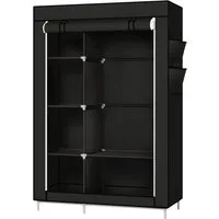 JEOBEST Stoffschrank Kleiderschrank mit Überzug aus Vliesstoff, Kleiderstange (Stück, 1-St) 6 Ablagen 105 x 45 x 170 cm