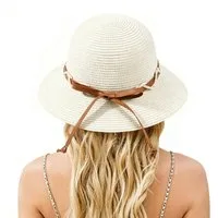nsihing Sonnenhut Damen-Strohhut für den Strand, breitkrempiger Sommerhut für Damen faltbarer Damen-Sonnenhut mit UV-Schutz