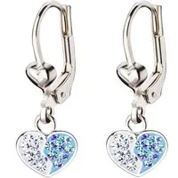 schmuck23 Paar Ohrhänger Kinder Ohrringe Herz Kristalle 925 Silber, Kinderohrringe Kinderschmuck