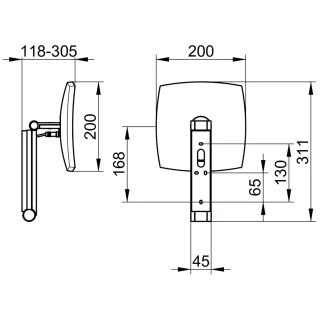 KEUCO iLook_move Wandkosmetikspiegel mit LED-Beleuchtung, Raumlichtschalter und Vergrößerungsfaktor  17613019003