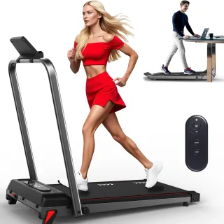 [EU Direct] Bominfit P100 Pro 2 in 1 Foldable Treadmill with 4% Incline, Top Speed 10km/h, Clear LED Display with Remote
