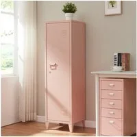 en.casa Spind »Kurikka« Einzelspind 137x38x38cm abschließbar Stahl Peachy Beige
