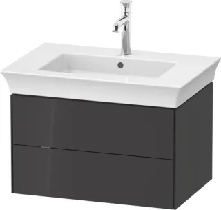 Duravit White Tulip Waschtischunterbau wandhängend Graphit Hochglanz 684x458x410 mm - WT43410H1H1001 WT43410H1H10010