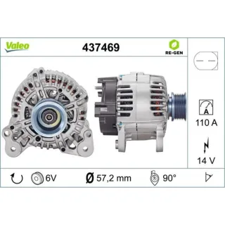 Valeo Generator  110A Audi Seat Skoda VW 437469