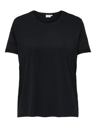 ONLY CARMAKOMA - CARMOSTER S/S FOLD UP TOP JRS NOOS Black - Gr. - 48