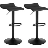 Woltu Barhocker (2 St), höhenverstellbar drehbar Kunstleder Stahl schwarz