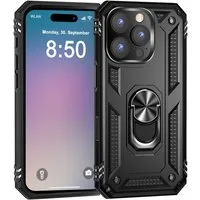 Nalia Smartphone-Hülle Apple iPhone 16 Pro 16 cm (6,3 Zoll), Military Style Ring-Hülle / Extrem Robuster Schutz / Standfunktion