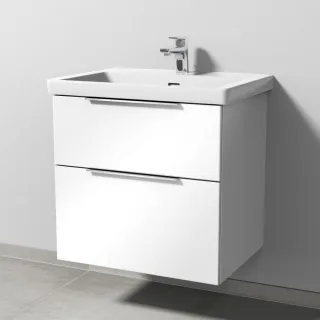 Sanipa 3way Waschtischunterbau zu Villeroy & Boch Subway 3.0 Waschtisch mit 2 Auszügen, Weiß-Glanz UF84778