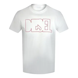 Diesel - T-shirt Mit Logo In Hellweiß