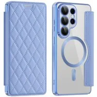 Wigento Handyhülle Für Samsung Galaxy S26 Ultra Kunstleder MagSafe RFID Hülle Hellblau, Magsafe Kunstleder Schutzhülle mit RFID-Schutz und Ständer