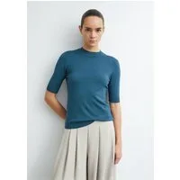 comma Kurzarmpullover Strickpullover Kurzarmpullover aus Viskosemix