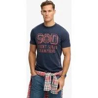 Superdry Rundhalsshirt VINTAGE PREP RELAXED TEE mit coolem Rissdruck