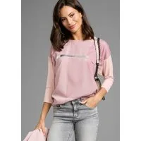 Laura Scott Shirtbluse im Materialmix mit Folienprint