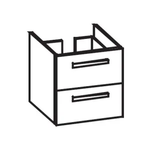 Artiqua 414 Waschtischunterschrank für Venticello 412450 Quarzgrau Hochglanz Select, 414-WU2L-V102-7 414-WU2L-V102-7162-172