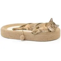Canadian Cat Company Kratzbrett Katzen Kratzlounge, Kratzpad, Katzenbett aus Sisal, Kratzlounge Sally, oval, ca. 60 x 40 x 8,5 cm