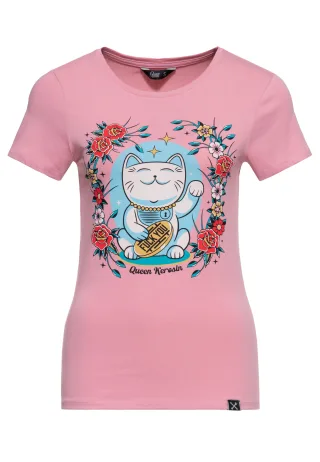 Queen Kerosin Damen T-Shirt Lucky Cat
