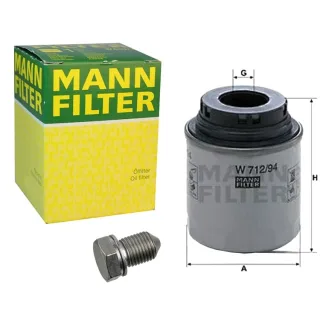 Mann ?lfilter+Febi ?lablassschraube+Dichtring Audi A1 A3 Seat Alhambra Skoda Rapid VW Touran