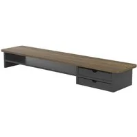 Fenge Monitorständer 108 cm breite Monitorerhöhung, Schreibtischaufsatz mit 2 Schubladen, (Schubladen flexibel positionierbar, Bildschirmerhöhung, wasserabweisend, kratzfest, fingerabdruckresistent)