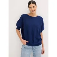 bonprix Strickpullover aus Baumwoll-Mix, mit Rundhalsausschnitt, bequeme Passform