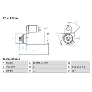 Bosch Anlasser 1,8 kW Audi A2 Seat Arosa VW Lupo Polo