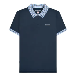 Lambretta Herren Gingham Big & Tall Poloshirt (Marineblau)