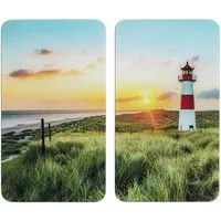 Maximex Herd-Abdeckplatte Herdabdeckplatten LIGHTHOUSE, Glas, 2er-Set, Glas, (2er-set, bestehend aus 2 Herdabdeckplatten)