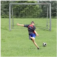 SPORTNOW Fußballtor für Kinder und Erwachsene (Fußball-Tor, 1 St., PE-Netzgewebe), 240 x 85 x 160 cm, Stahl, PE, für Garten, Fußballtraining, Grau