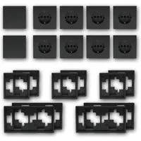 McPower Set "Standard-20" SHALLOW anthrazit, 20-teilig Unterputzschalter