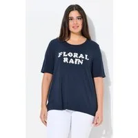 Ulla Popken T-Shirt T-Shirt 3D Floral Rain Classic Rundhals Halbarm