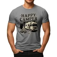 RAHMENLOS® T-Shirt für den Outdoor Urlaub Fan: Happy Camper