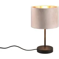 TRIO Leuchten LED Nachttischlampe, Dimmfunktion, LED wechselbar, Warmweiß, schöne Designklassiker mit Samt Lampenschirm für Fensterbank Höhe 33cm