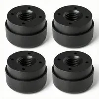 SO-TECH® Möbelfuß Sofafüße HOTEL - schwarz - mit Bodengleitern, (4-St), 4er Set, rund, höhenverstellbar von 24 - 34 mm