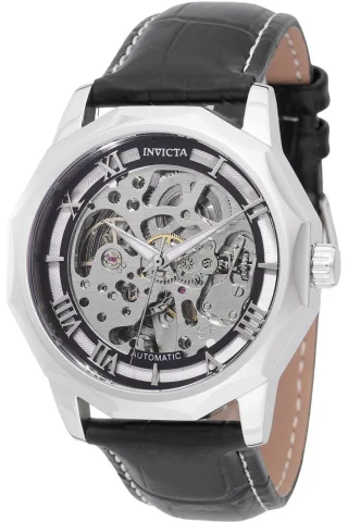 Invicta Objet D Art 69128 Herrenuhr - Automatisches Werk - Edelstahl mit silbernem Zifferblatt - 42 mm