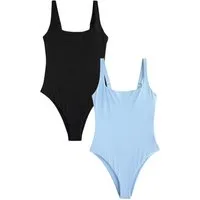 Next Badeanzug Badeanzüge mit eckigem Ausschnitt, 2er-Pack (2-St)