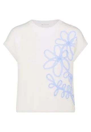 Betty & Co - T-Shirt mit floraler Applikation weiß - Gr. - 36