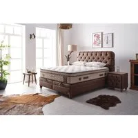BAMBI YATAK Boxspringbett Set, Bambi Comfizone, Schlafzimmerbett, Matratze, H2/H5 Verstellbarem (1 x Matratze, 2 x Bettkasten, 1 x Bettkopfteil), Matratze mit verstellbarem Härtegrad (H2/H5), Matratzenhöhe: 33 cm