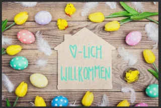 Fussmatte Herzlich Willkommen Ostern 10253 | Größe: 60 cm x 45 cm