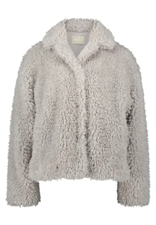AMBER & JUNE - Plüschjacke light stone - Gr. - 38