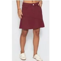 SASSYCLASSY Volantrock Jeans Rock mit Volant für Damen Low Waist Denim Rock mit dekorativer Naht Schwarz Khaki Burgundy