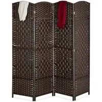 relaxdays Paravent Raumteiler 4 teilig, braun