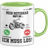 Trendation Tasse Mein Motorrad Ruft An... Ich Muss Los Tasse Geschenk Für Motorrad Bike